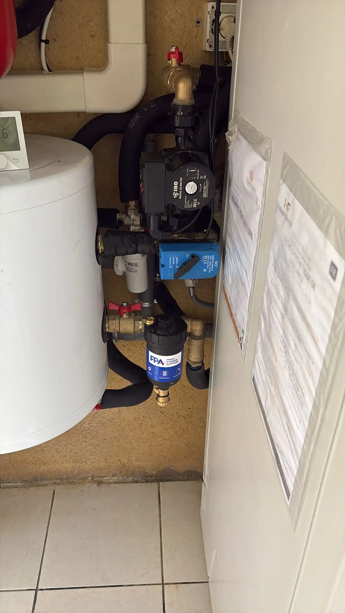 Installation intérieure de chauffage à cernon