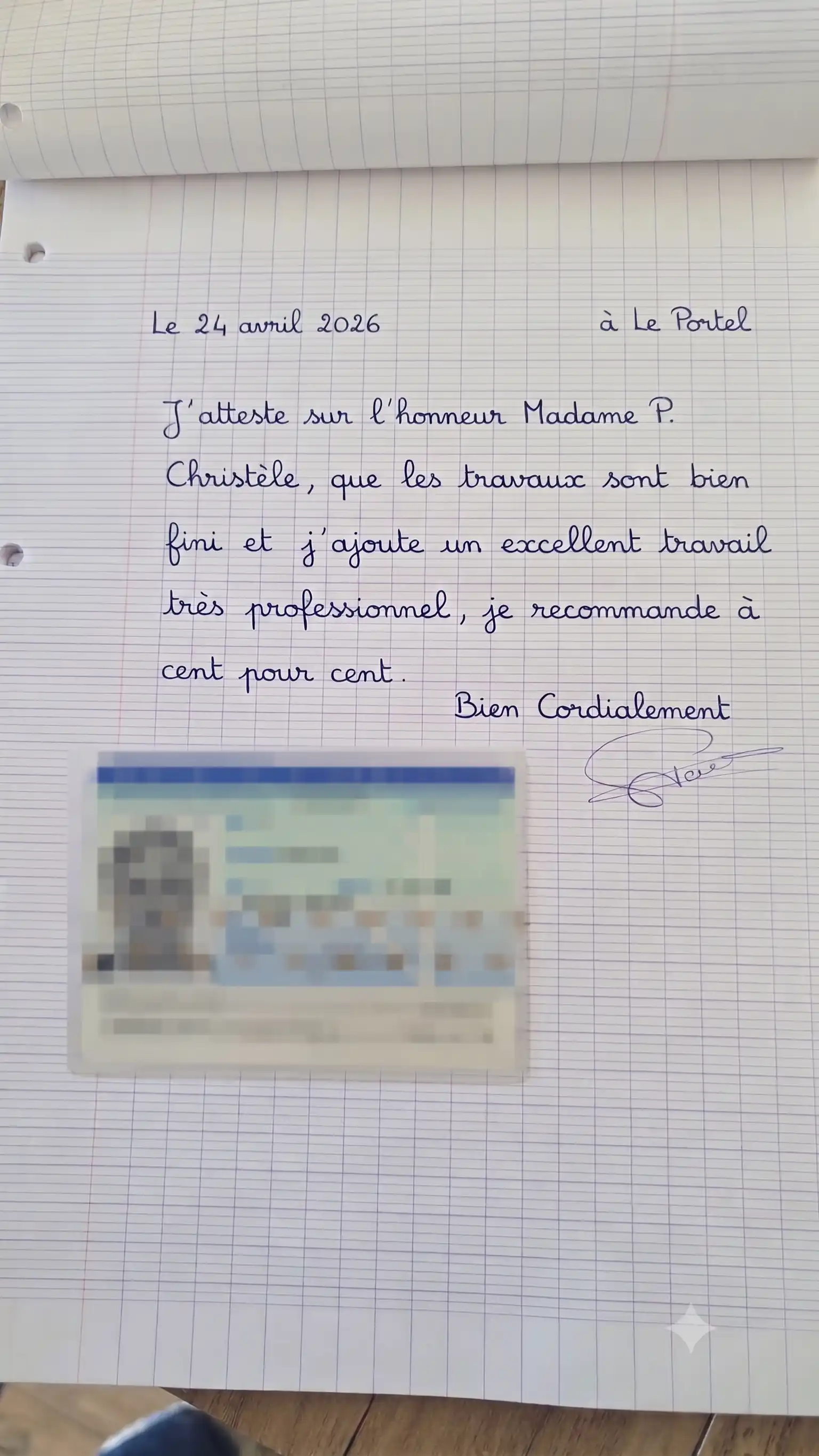 Avis client à le portel