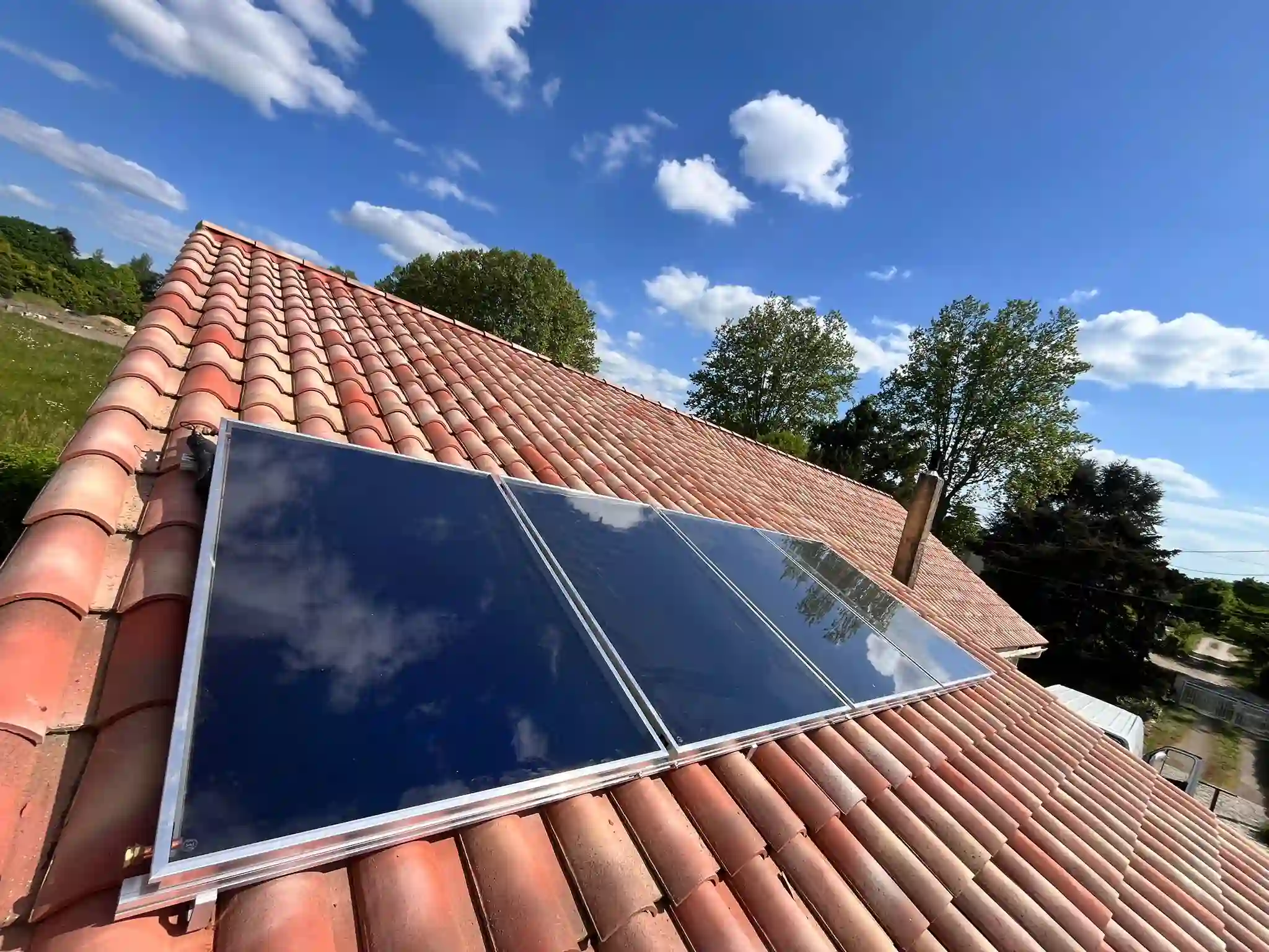 Capteurs solaires thermiques en toiture à Mios